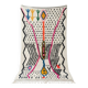 Colourful Azilal Berber rug with black dots