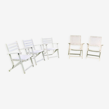 5 fauteuils de jardin 1970-1980
