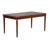 Antique mahogany table with gilded bronze and glass, United Kingdom 1900s