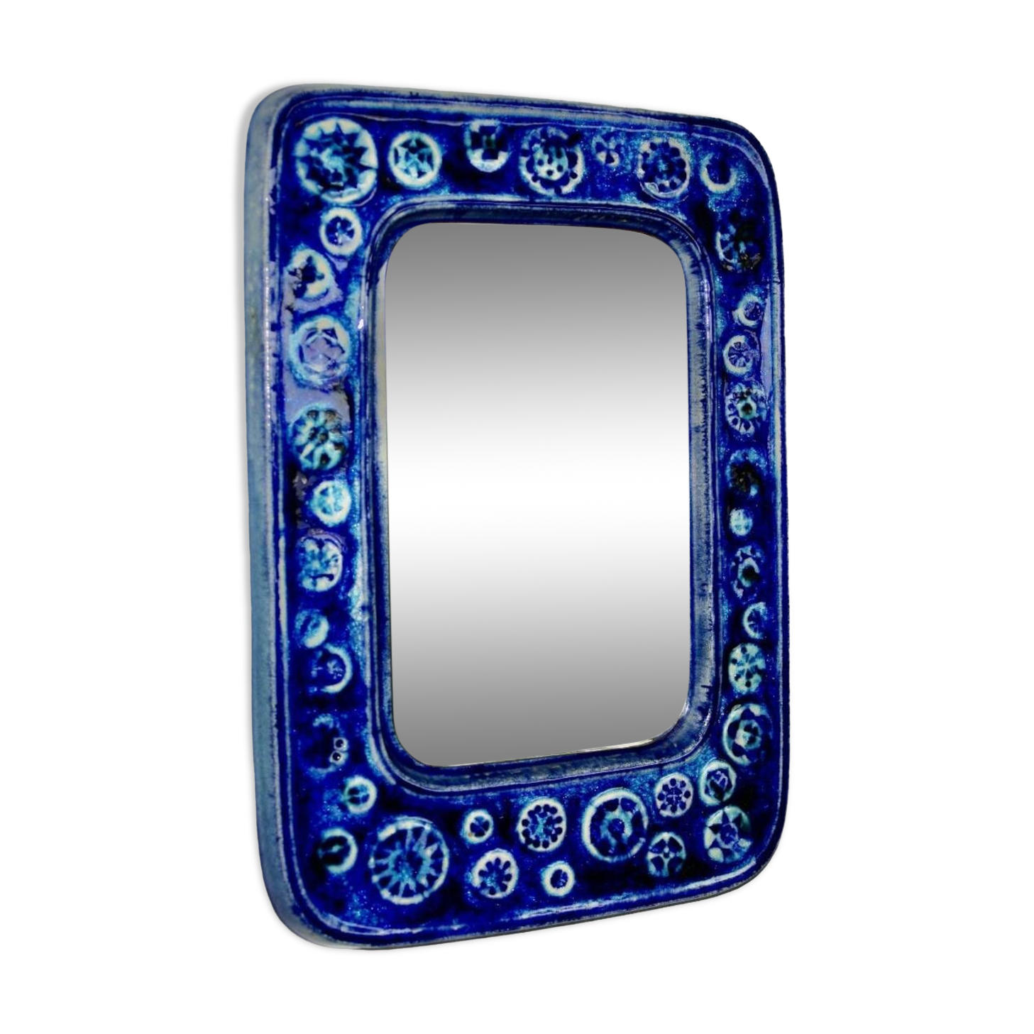 Vintage ceramic mirror from vegvari hungary 1970