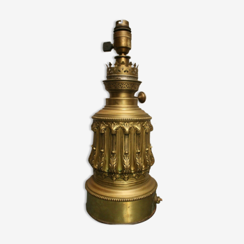 19th Renaissance style brass copper lamp