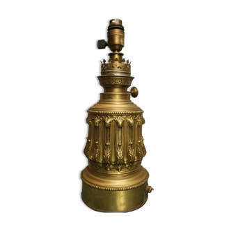 19th Renaissance style brass copper lamp