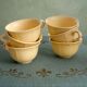 Vintage 6-cup coffee/tea set - Yellow earthenware