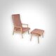 Vintage Recliner Armchair with Ottoman, 1960s, Czechoslovakia