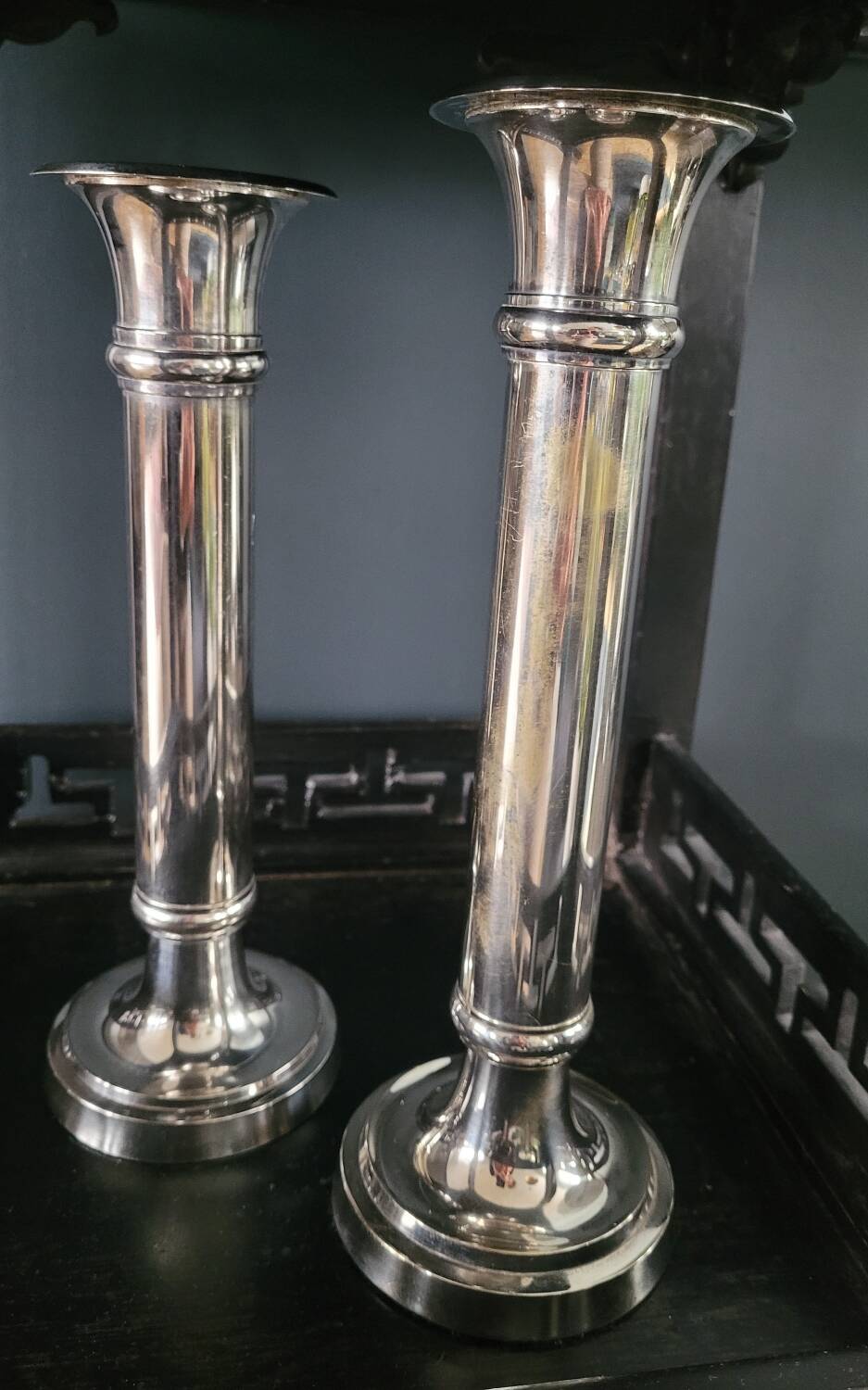 Pair of silver candlesticks