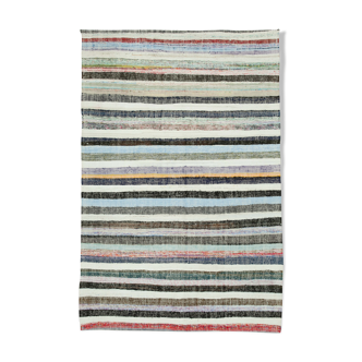 Tapis vintage années 1980 196 cm x 297 cm laine kilim