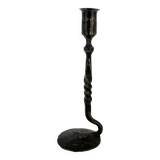 Signed wrought iron candle holder