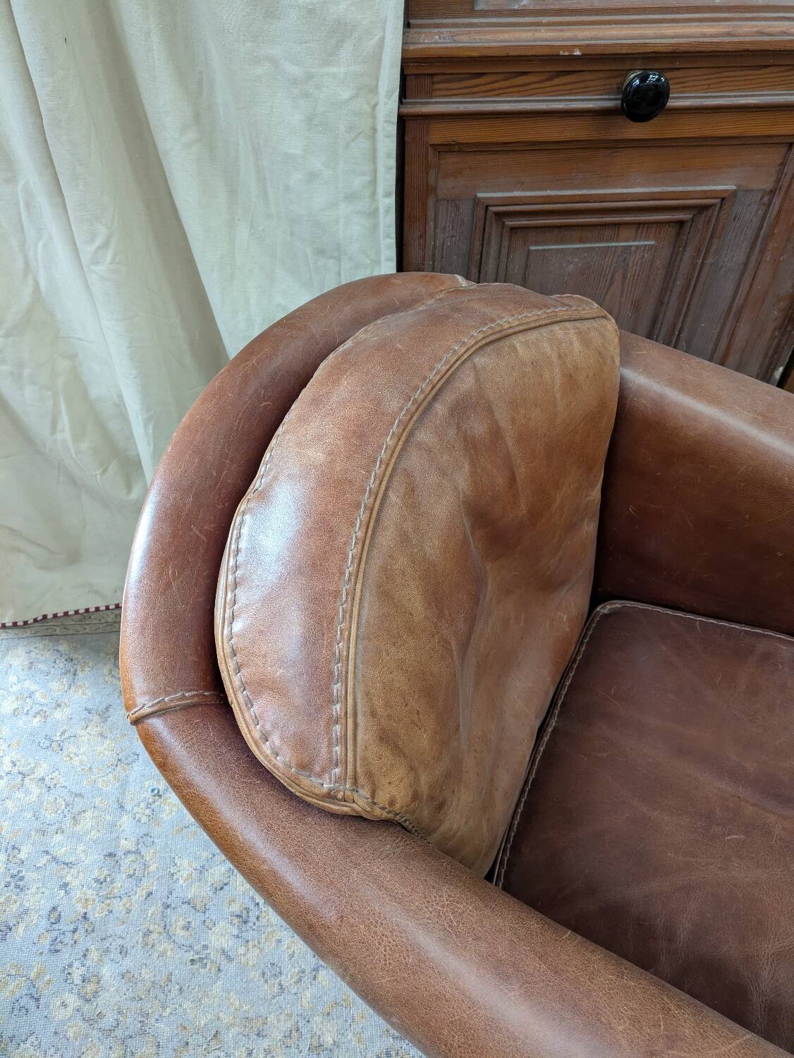 Pair of leather armchairs