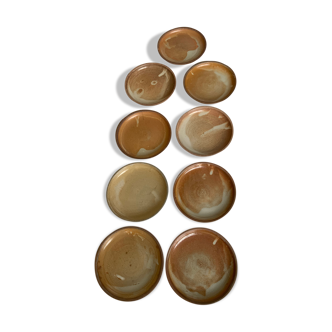 9 vintage sandstone plates