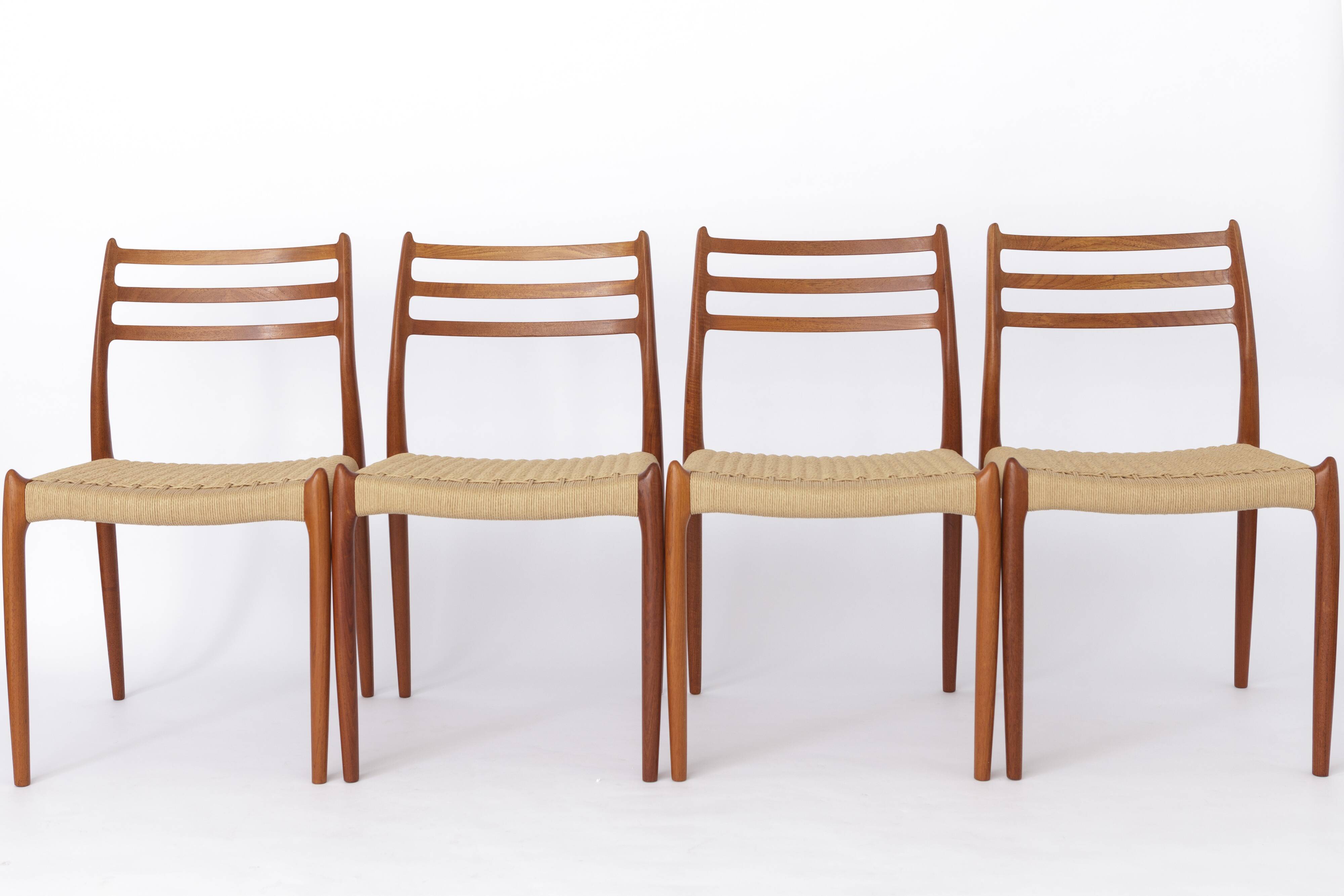4 of 8 Niels Otto Møller Model 78 Dining Chairs | Danish Teak 1960s Vintage