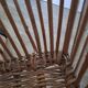 Old rattan laundry basket