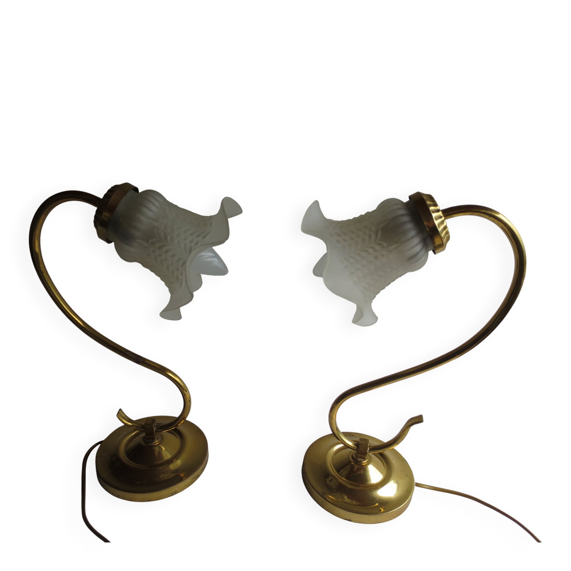 paire de lampes de table métal doré