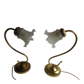 paire de lampes de table métal doré