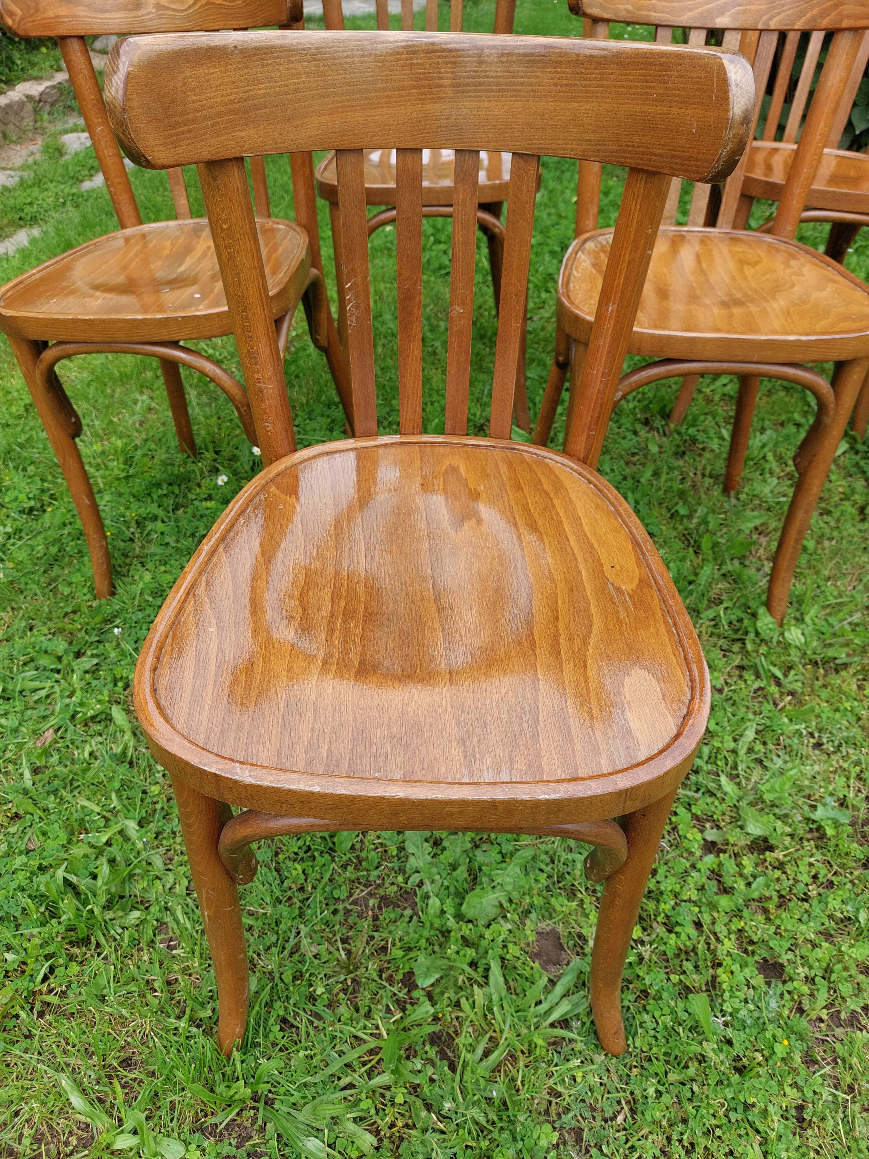4 light wood bistro chairs