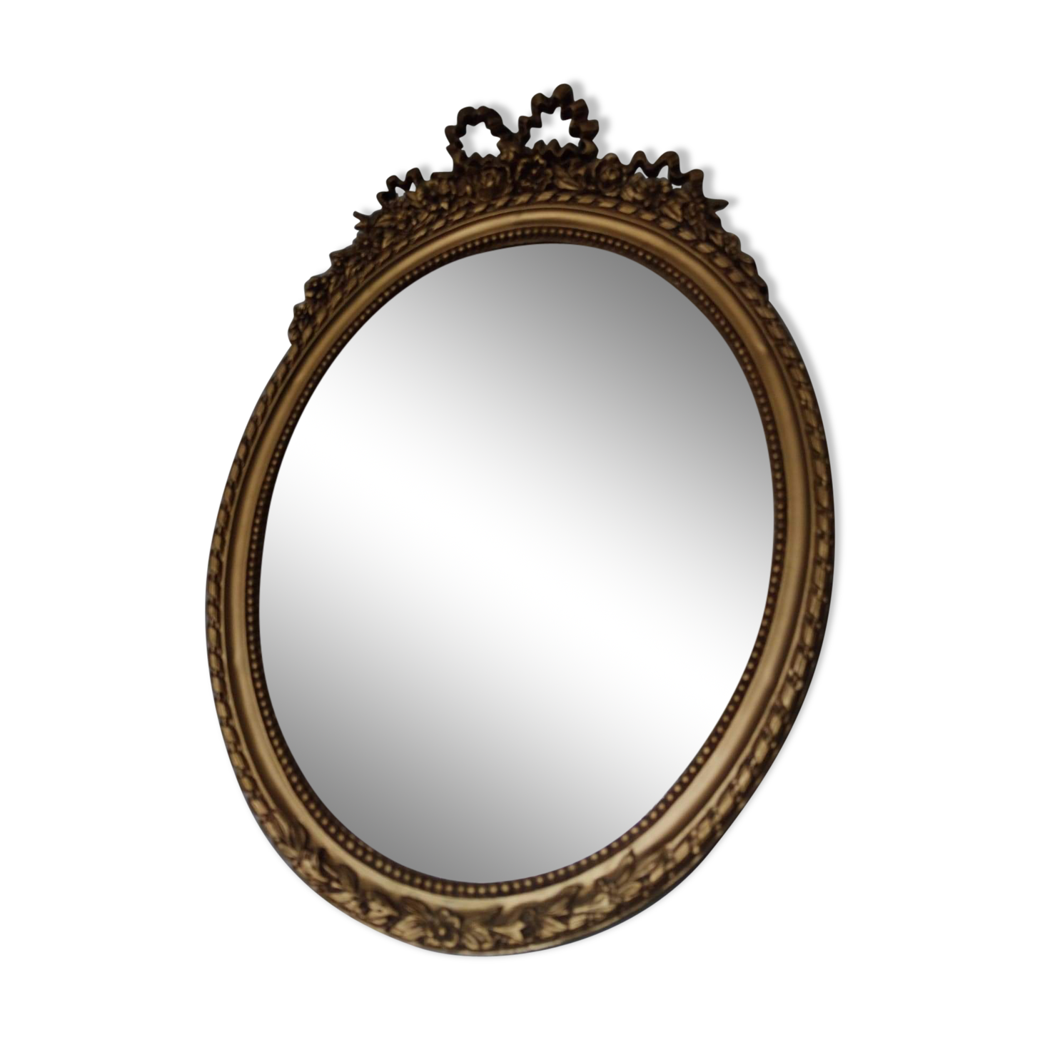 Louis XVI mirror in gold resin decorated with knots 44x62cm