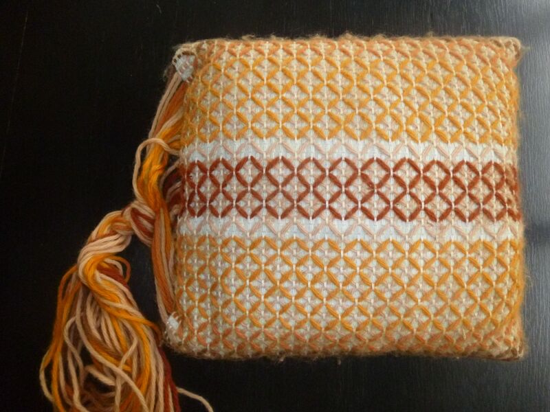 Vintage 70s knit cushion
