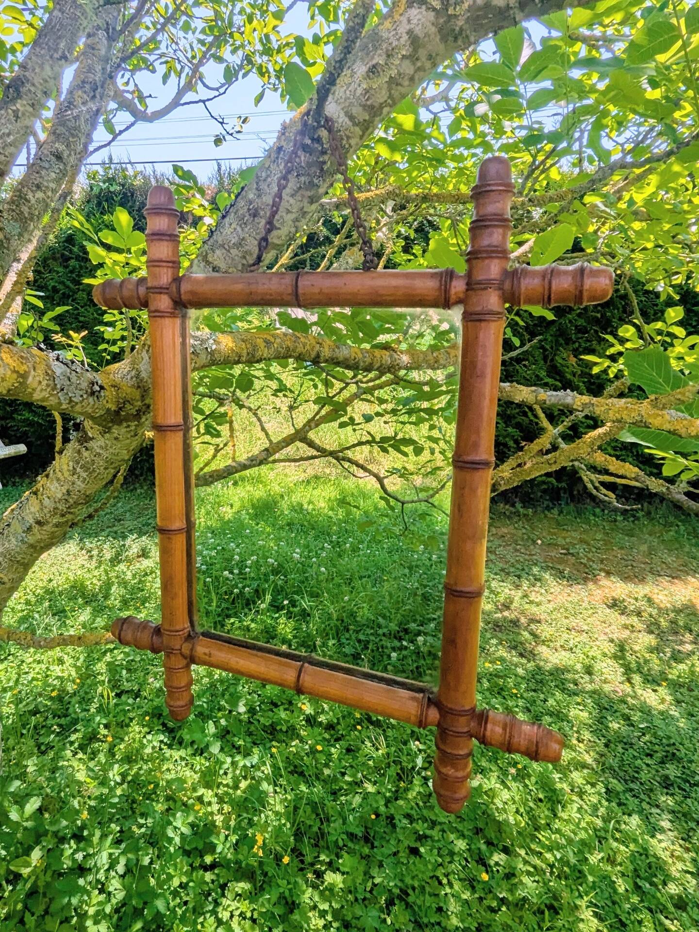 Antique wall mirror bamboo style Art Deco 1900