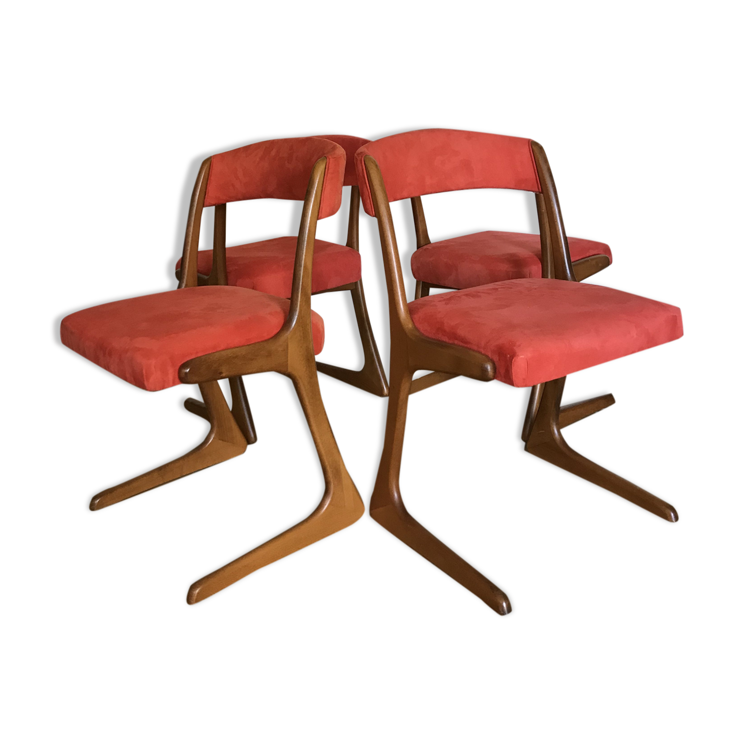 4 vintage teak chairs