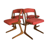 4 vintage teak chairs