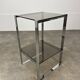 Chrome metal and smoked glass side table, 70s, side table