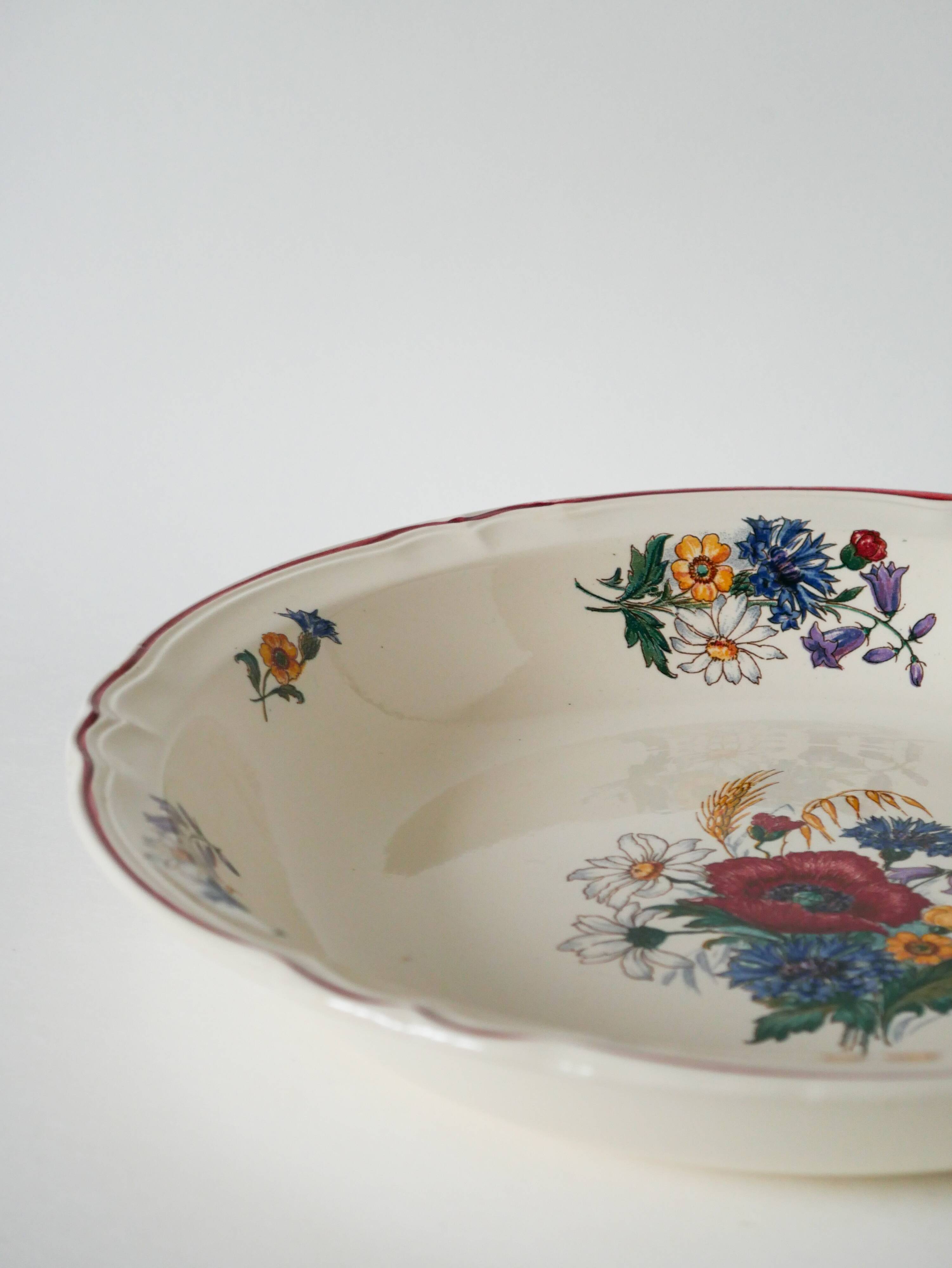 Large hollow dish Digoin Sarreguemines model Agreste, 1960