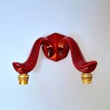 Red Art Deco ceramic wall light
