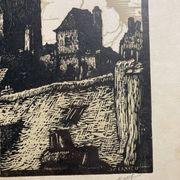 Illustration ancienne de la Cathédrale de Rodez, encadrée