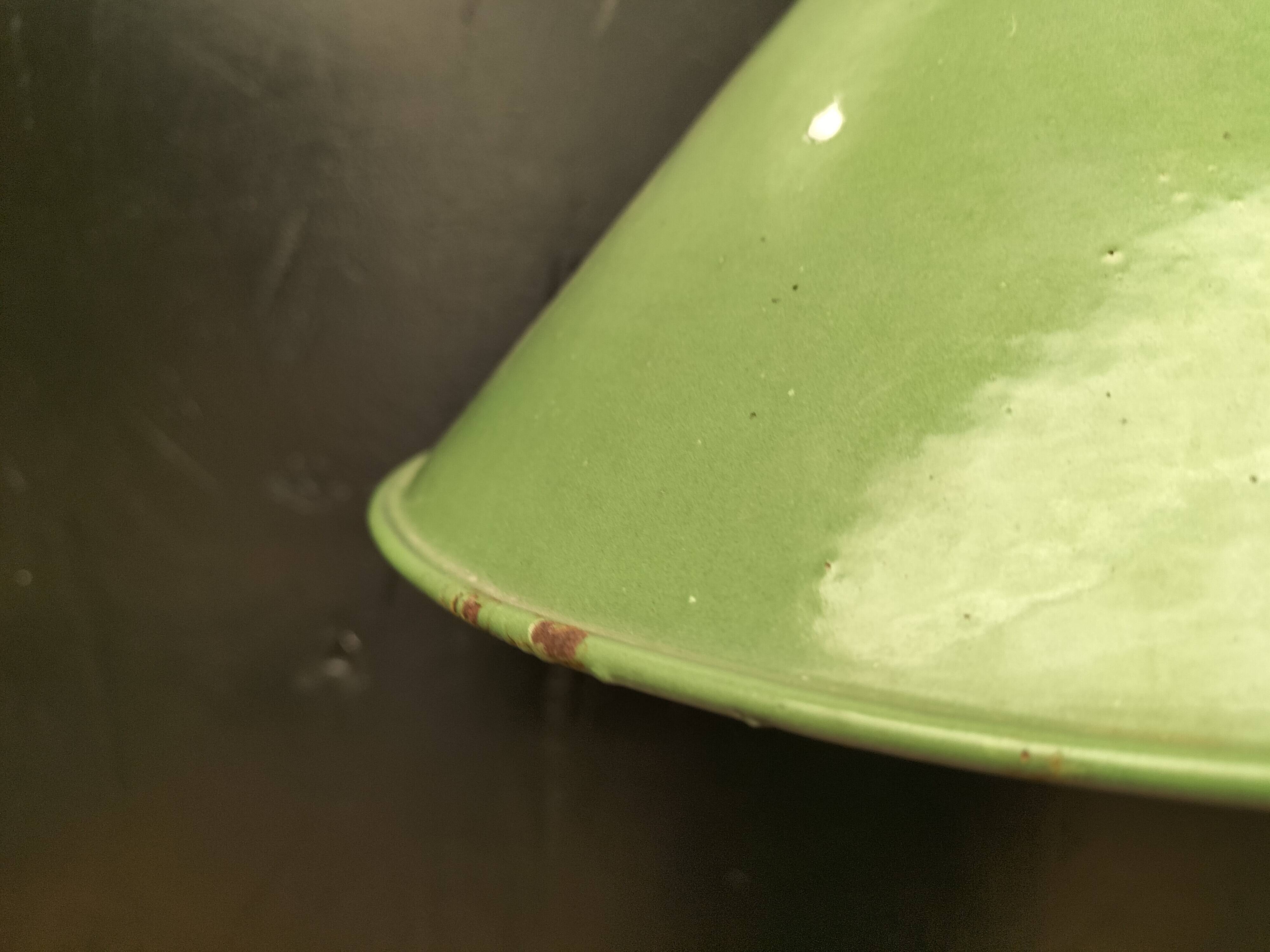 Enameled sheet metal cone pendant light