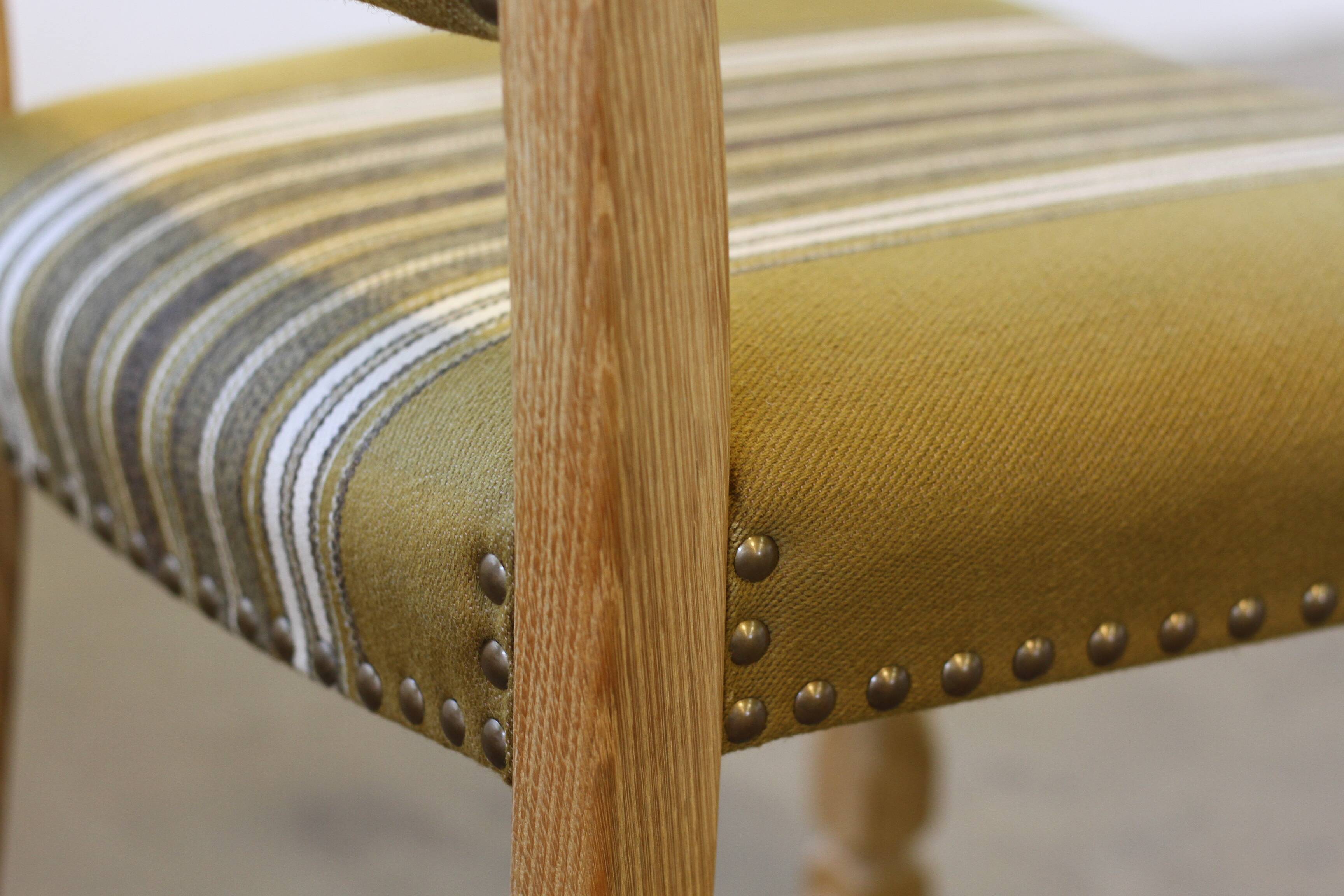 Brutalist Danish Modern Oak Dining Chairs in the style of Henning Kjærnulf
