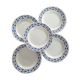 Assiettes rétro roses bleues