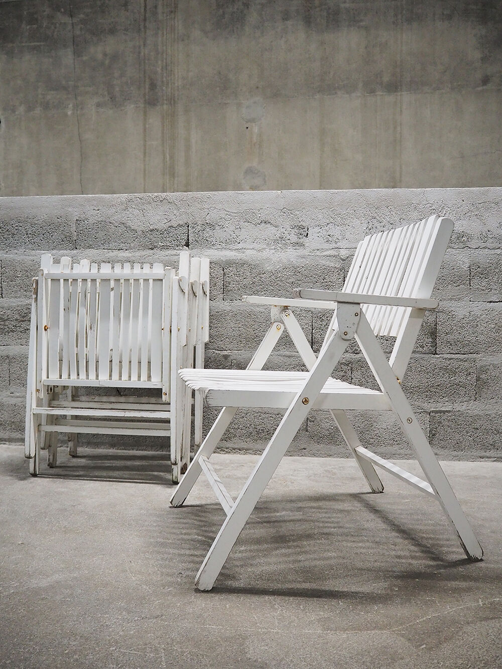 Set of 4 folding garden chairs Youpy, René Gleizes, vintage 60s