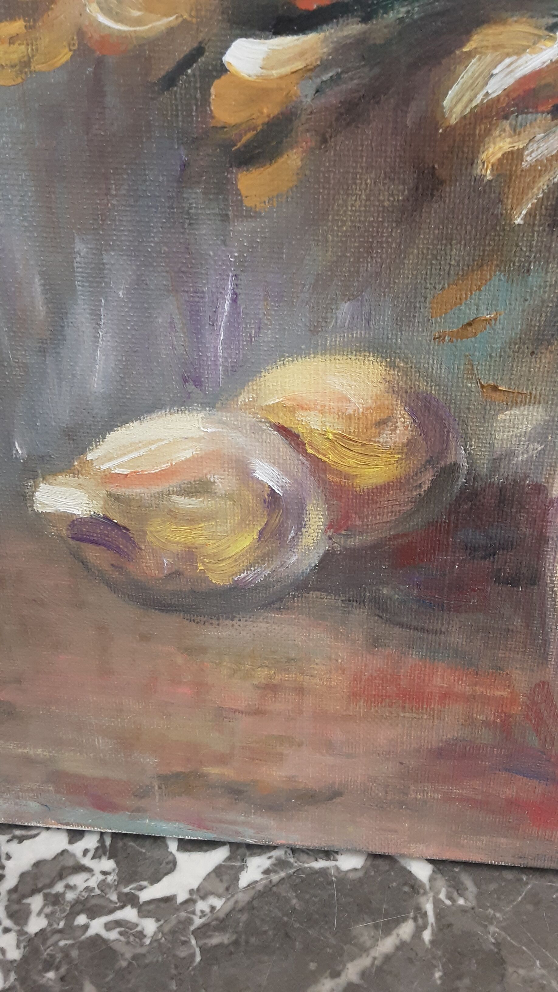 Tableau vintage huile sur toile signée