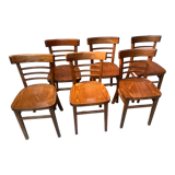 Set of 6 wooden bar chairs