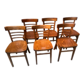 Set of 6 wooden bar chairs