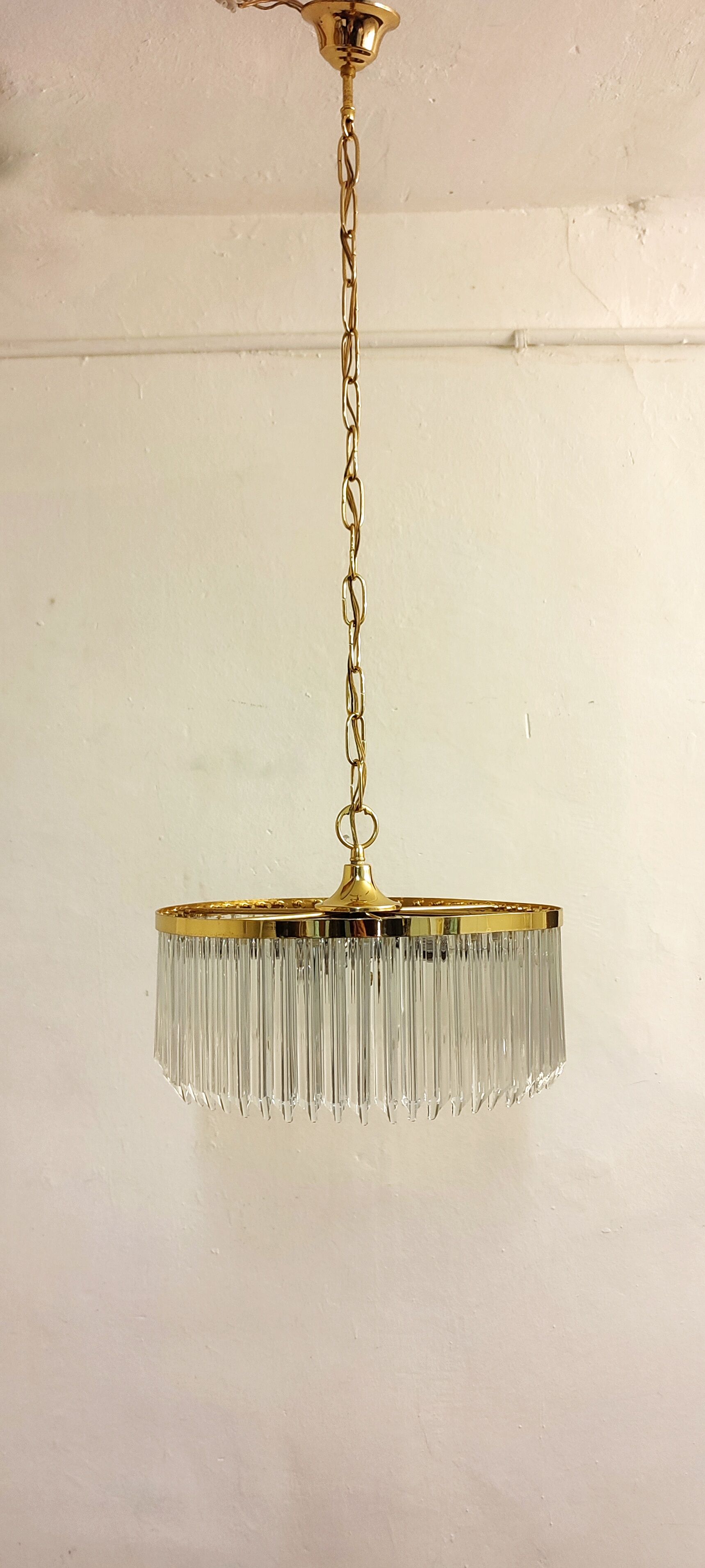 Lamp "Venini" with circular glass ceiling. Italy 1970s.