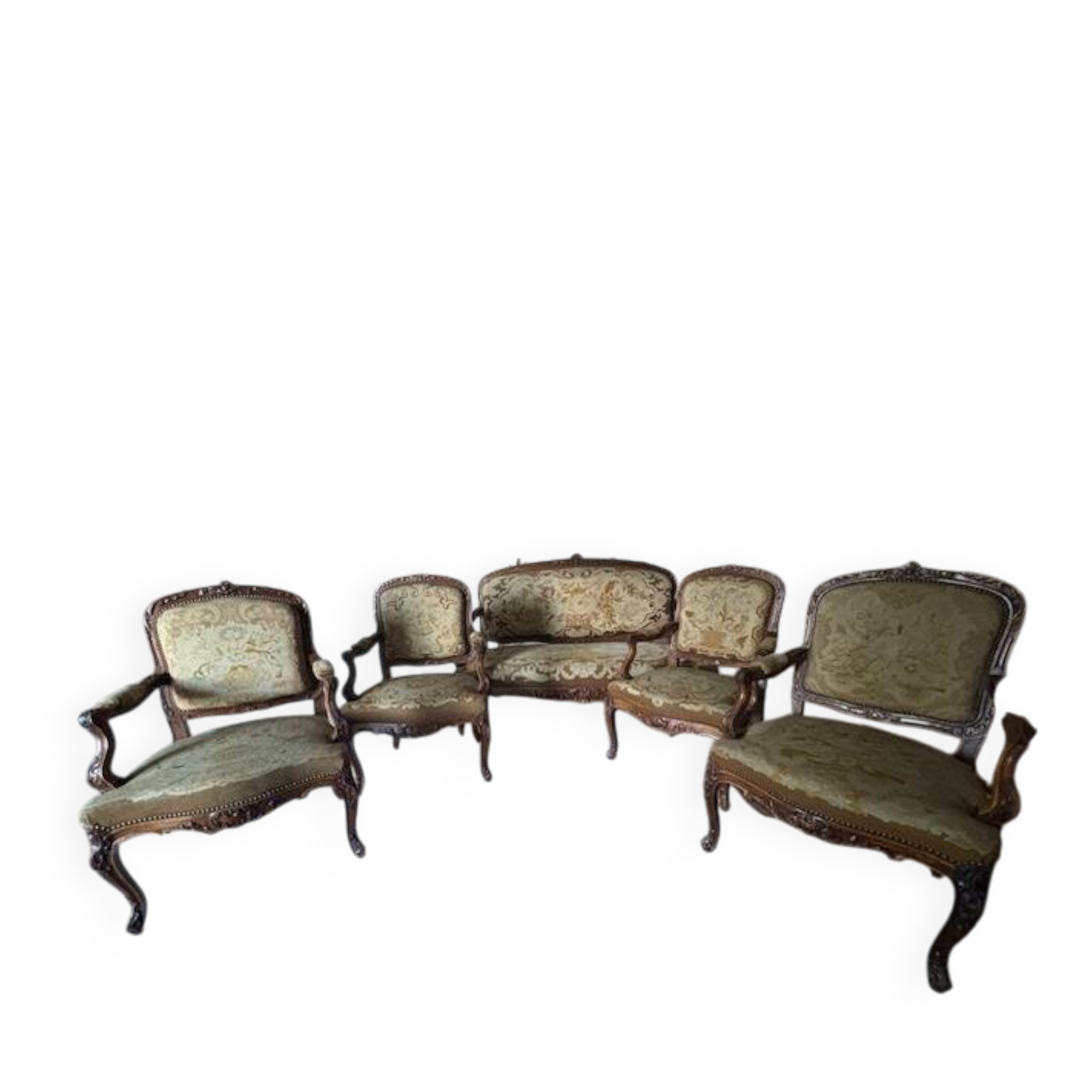 Sofa and 4 Louis XV style armchairs