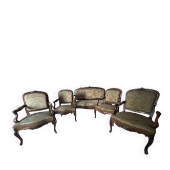 Sofa and 4 Louis XV style armchairs