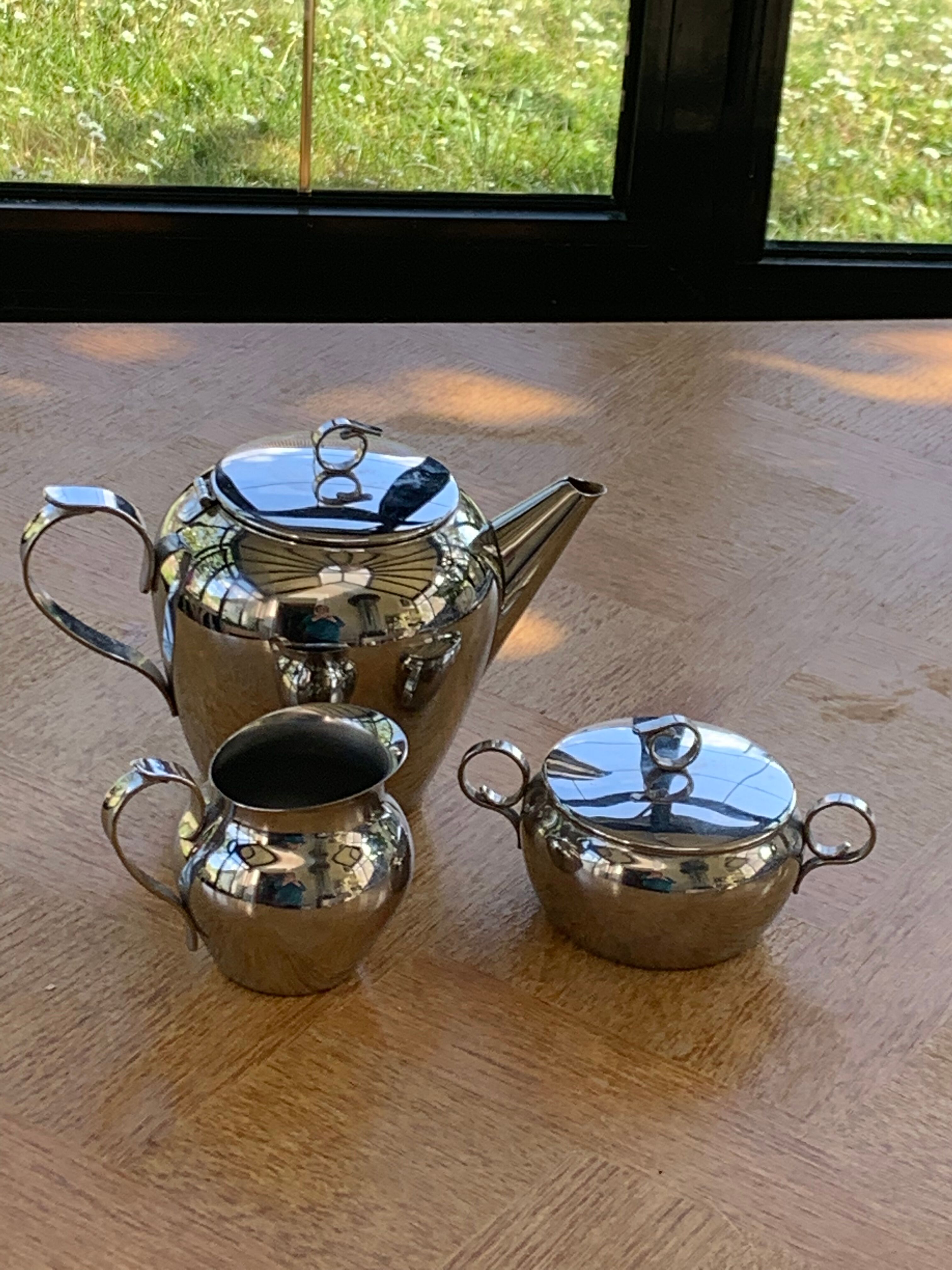 Stainless steel coffee service 18/10 létang Rémy design and vintage