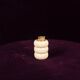 Tommaso Barbi Cream Speckled Ceramic and Brass Table Lighter 1970