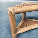 Handcrafted Bamboo Corner Table Set, 1970s, Set of 2