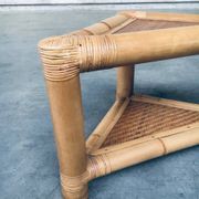 Handcrafted Bamboo Corner Table Set, 1970s, Set of 2