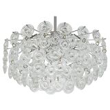 Small sparkling pendant light, chrome and crystal glass by Kinkeldey, Germany, 1970.