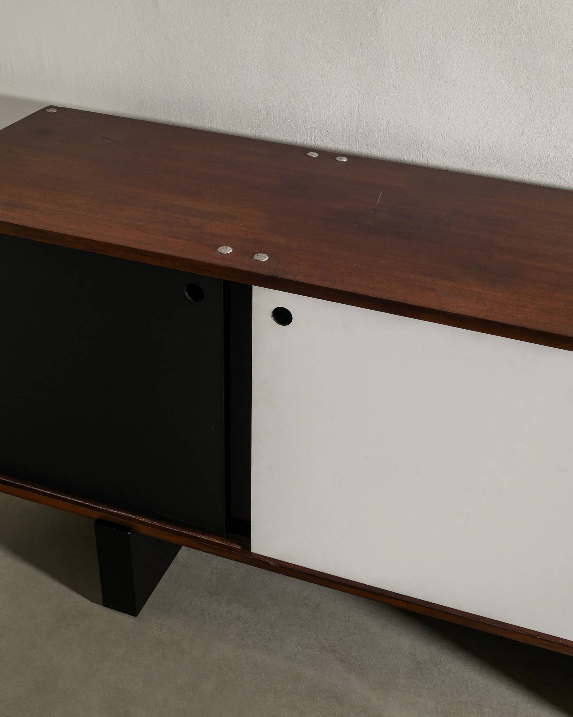 French Mid Century Wooden "Bloc" Sideboard by Charlotte Perriand, 1950s