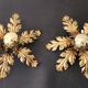 2er Set vergoldet Blattgold Barock Wandlampe Florentiner Hans Kögl Italien