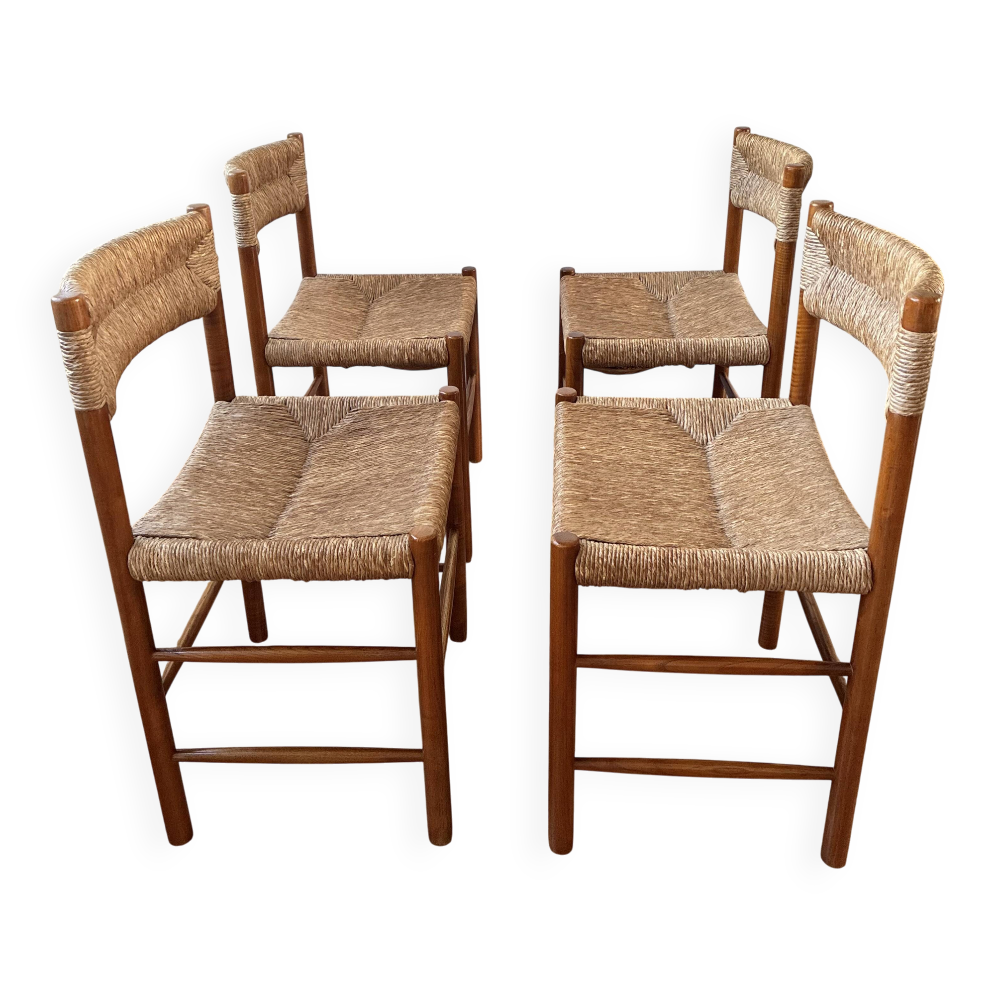 4 chairs Robert Sentou/Charlotte Perriand