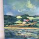 Painting painting oil on canvas Oechslin view village edge of vintage water