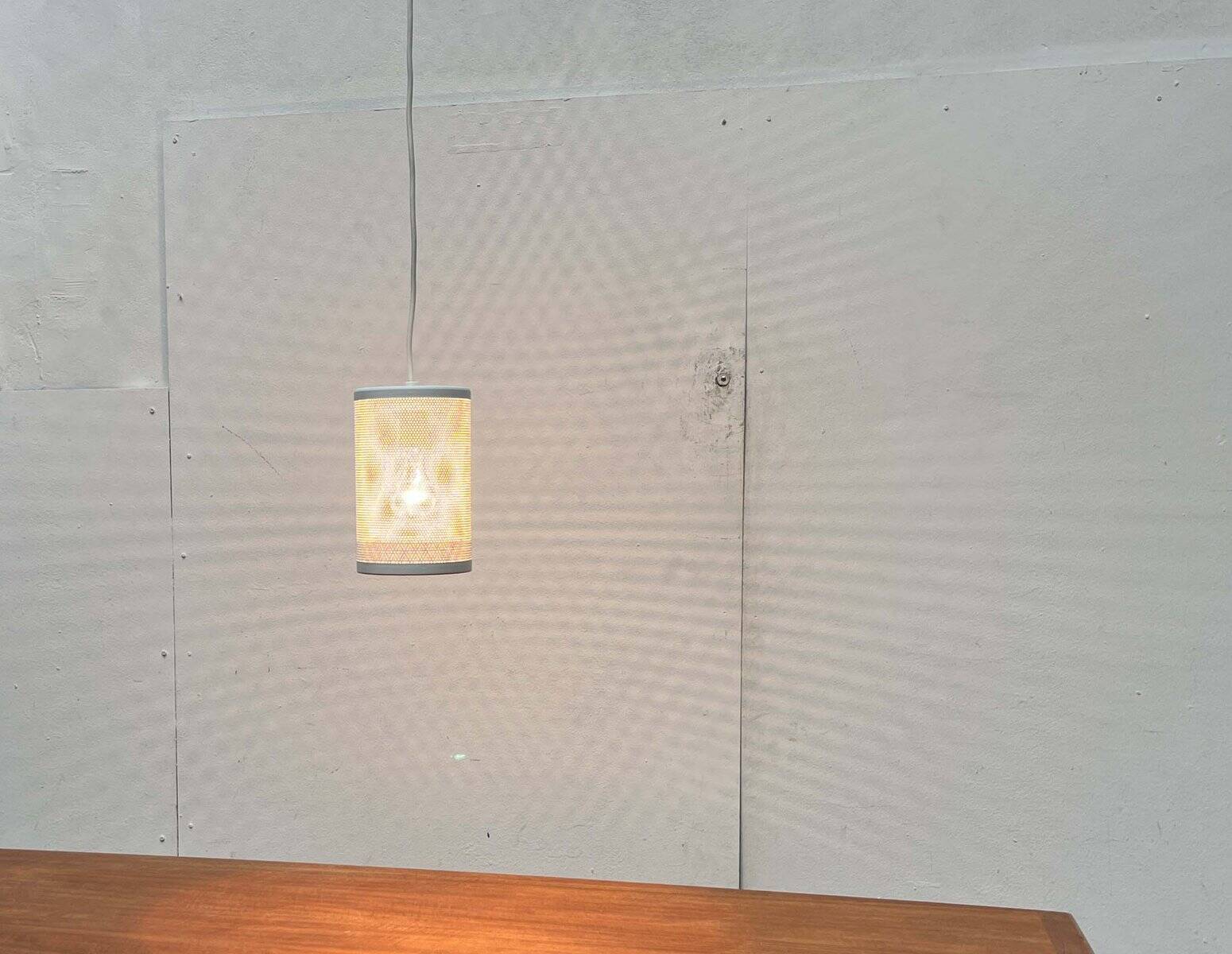 Minimalist perforated metal pendant lamp by Orno, Finland.