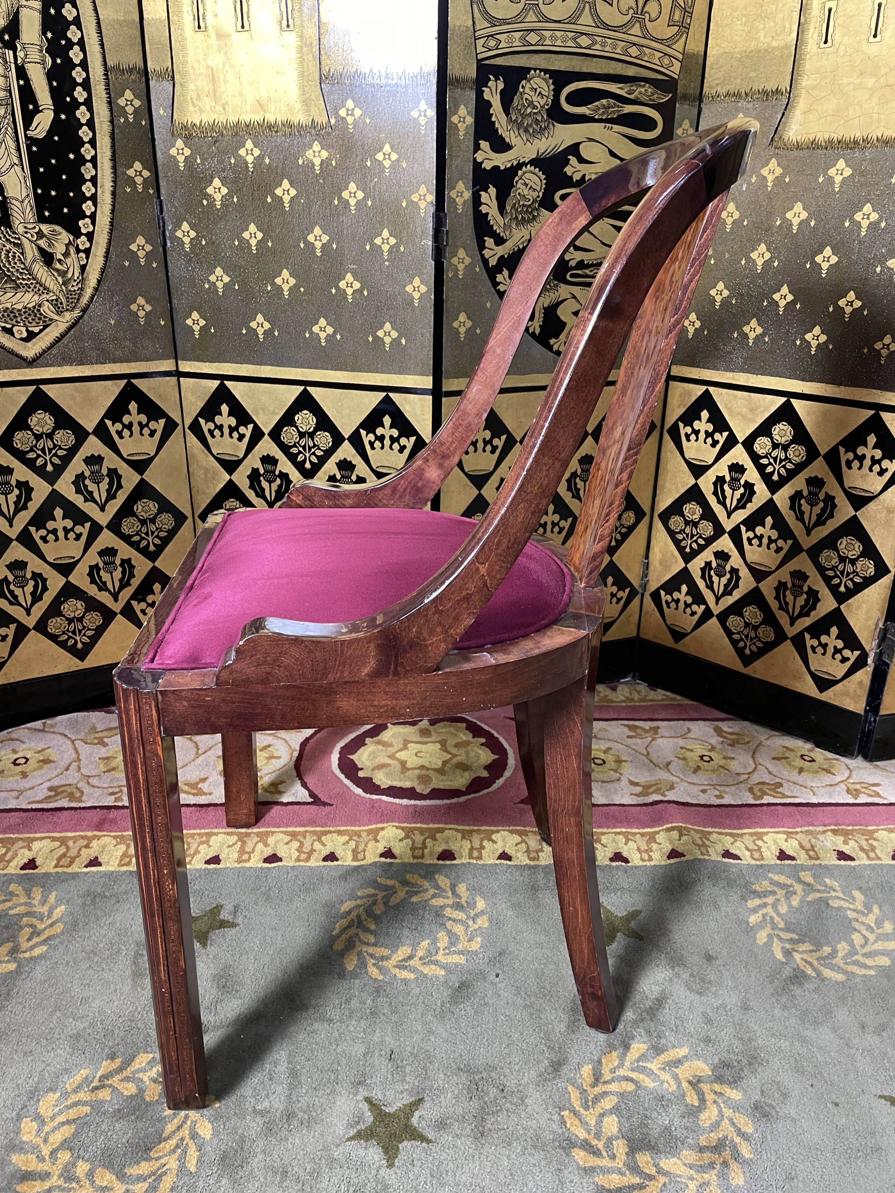 Suite of 6 Art Deco style gondola chairs