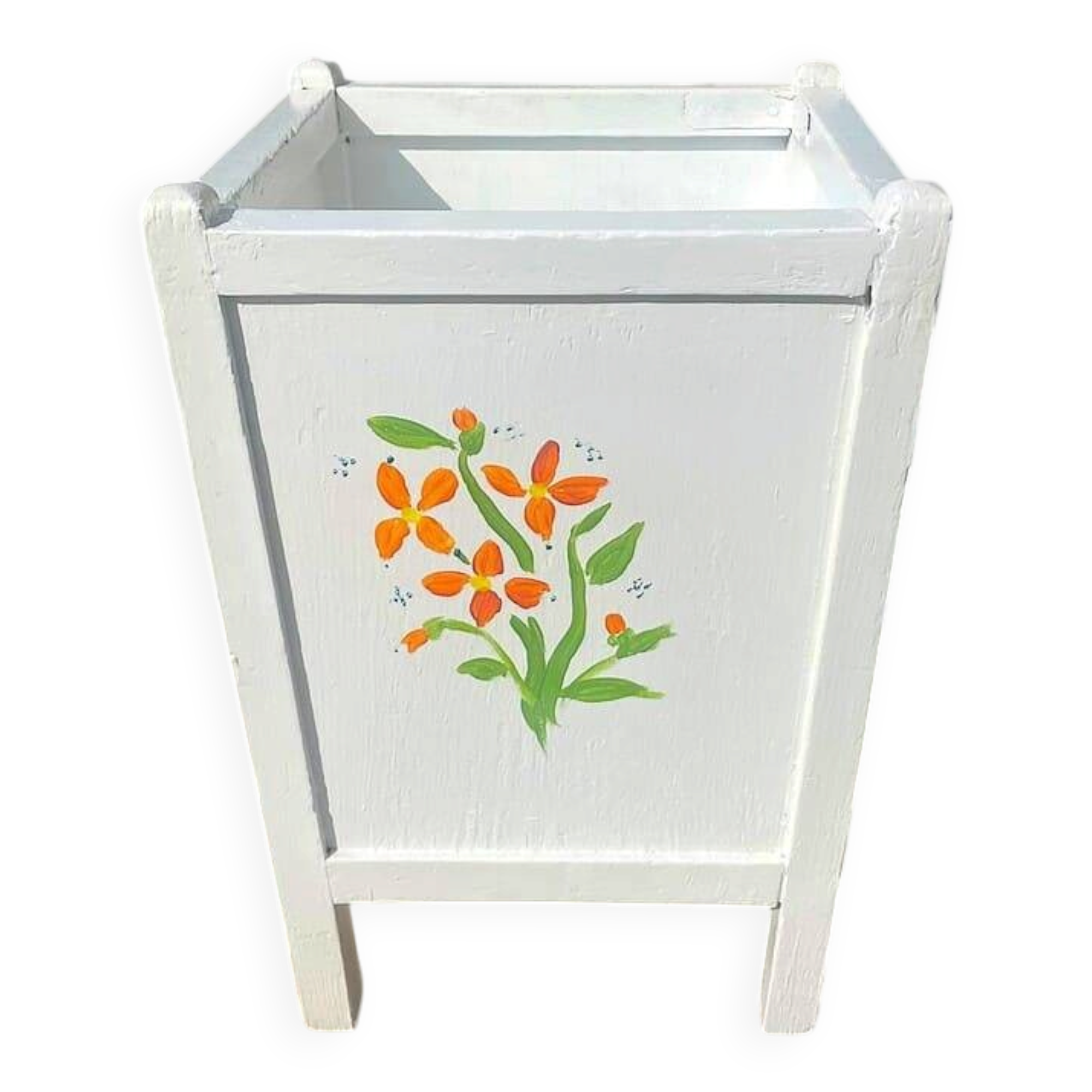 Portugese Olaio wooden hand-painted planter box