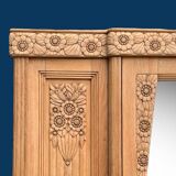 Parisian Art Deco style wardrobe in solid raw oak, 1950